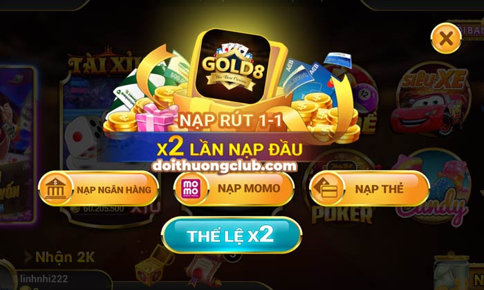 Gift Code Gold8 - Khuyến mãi Gold8 tặng quà Tân thủ cực chất - Càng chơi càng trúng Game Bài Đổi Thưởng